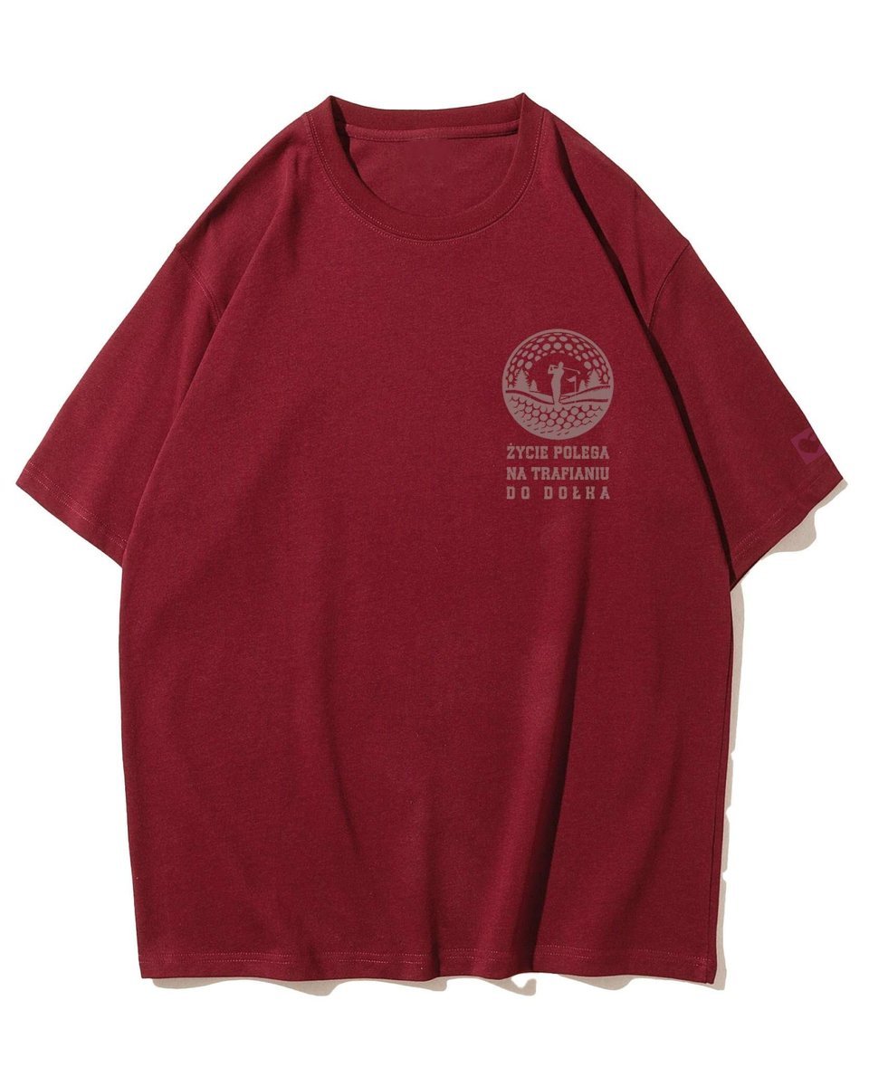 Koszulka oversize Golfowe Życie Odpoczynek Spokój Sport Bordowy S