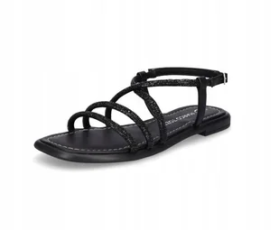 Marco Tozzi Sandały Damskie Płaskie Czarne 37 Ż_e - Sandały damskie - miniaturka - grafika 1