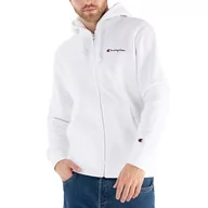 Bluzy sportowe męskie - Bluza Champion Hooded Full-Zip 217864-WW001 - biała - miniaturka - grafika 1