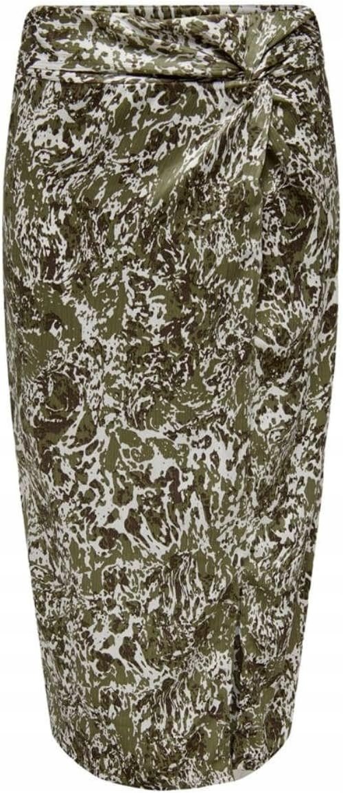 Only Spódnica Damska Ołówkowa Midi Rozmiar M Onlwillow Zielona Wzór