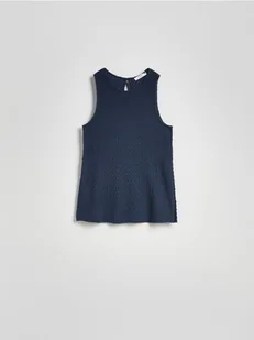 Reserved - Strukturalny top - granatowy - Koszulki i topy damskie - miniaturka - grafika 1