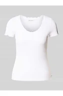 Koszulki i topy damskie - T-shirt o kroju regular fit z fakturą wafla - Tom Tailor Denim - miniaturka - grafika 1