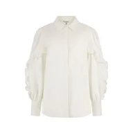 Koszule damskie - Damska Koszula GUESS LS SOPHIA RUFFLE SLV BUTTON UP W4RH03WAF10-G011 – Biały - miniaturka - grafika 1
