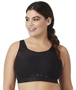 Glamorise Damski biustonosz sportowy bez potu bez fiszbin #1068 sportowy biustonosz Czarny 38DD 1068BLK38DD - Biustonosze - miniaturka - grafika 1