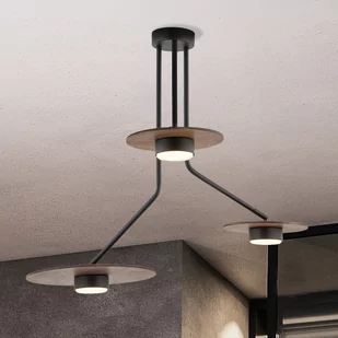 Nowodvorski Lampa sufitowa regulowana DISK III sklejka GX53 czarny brązowy 7644 - Lampy sufitowe - miniaturka - grafika 1
