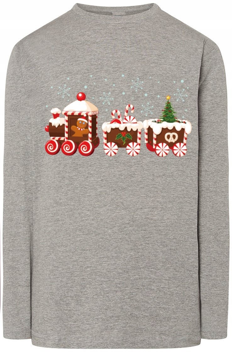 Pociąg Świąteczna bluza Modna Longsleeve r.XL