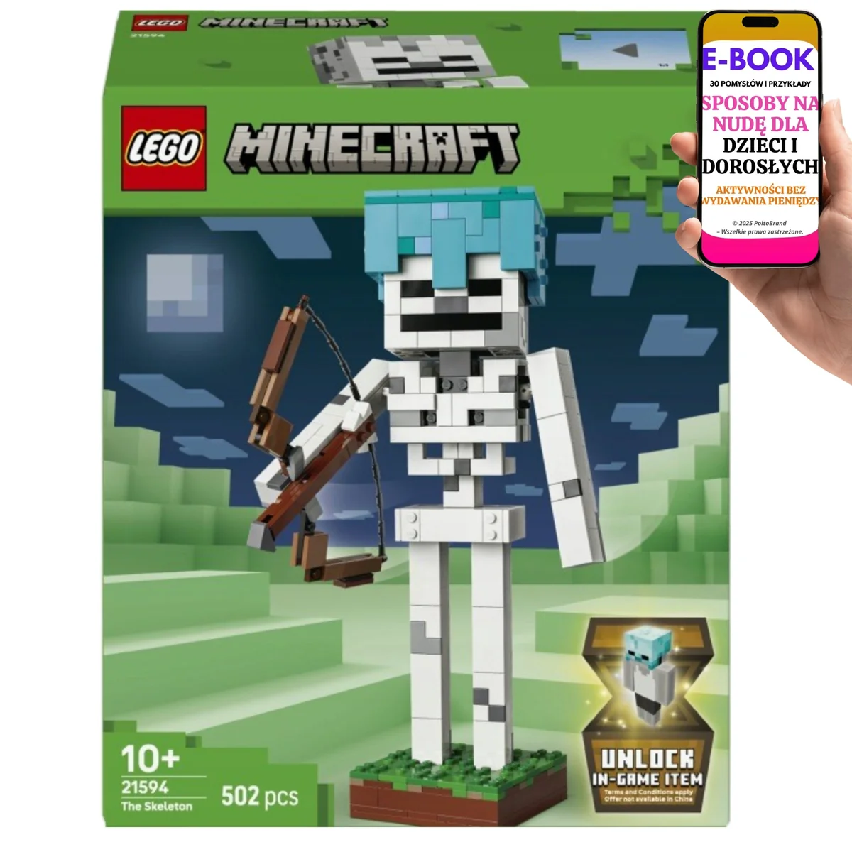 LEGO Minecraft Szkielet Klocki Prezent Dla Dziewczynki 21594