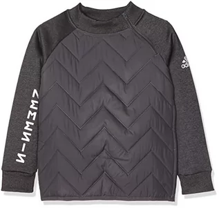 Bluzy dla chłopców - adidas Bluza chłopięca Nm z długim rękawem czarny Black/Grey Five. 152 - grafika 1