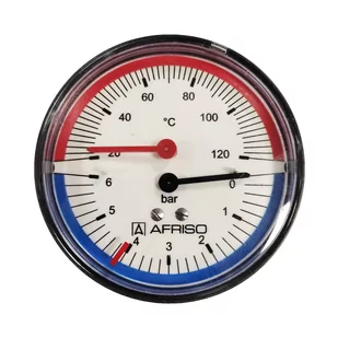 Termomanometr M80 120°C 6 bar aksjalny AFRISO - Akcesoria grzewcze - miniaturka - grafika 1