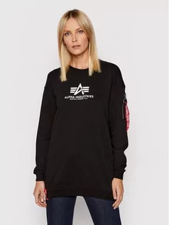 Bluzy damskie - Alpha Industries Bluza Basic 128053 Czarny Oversize - grafika 1