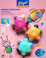 Kredki, ołówki, pastele i pisaki - Kredki świecowe gwiazda dla malucha Kayet 18 kol. - miniaturka - grafika 1