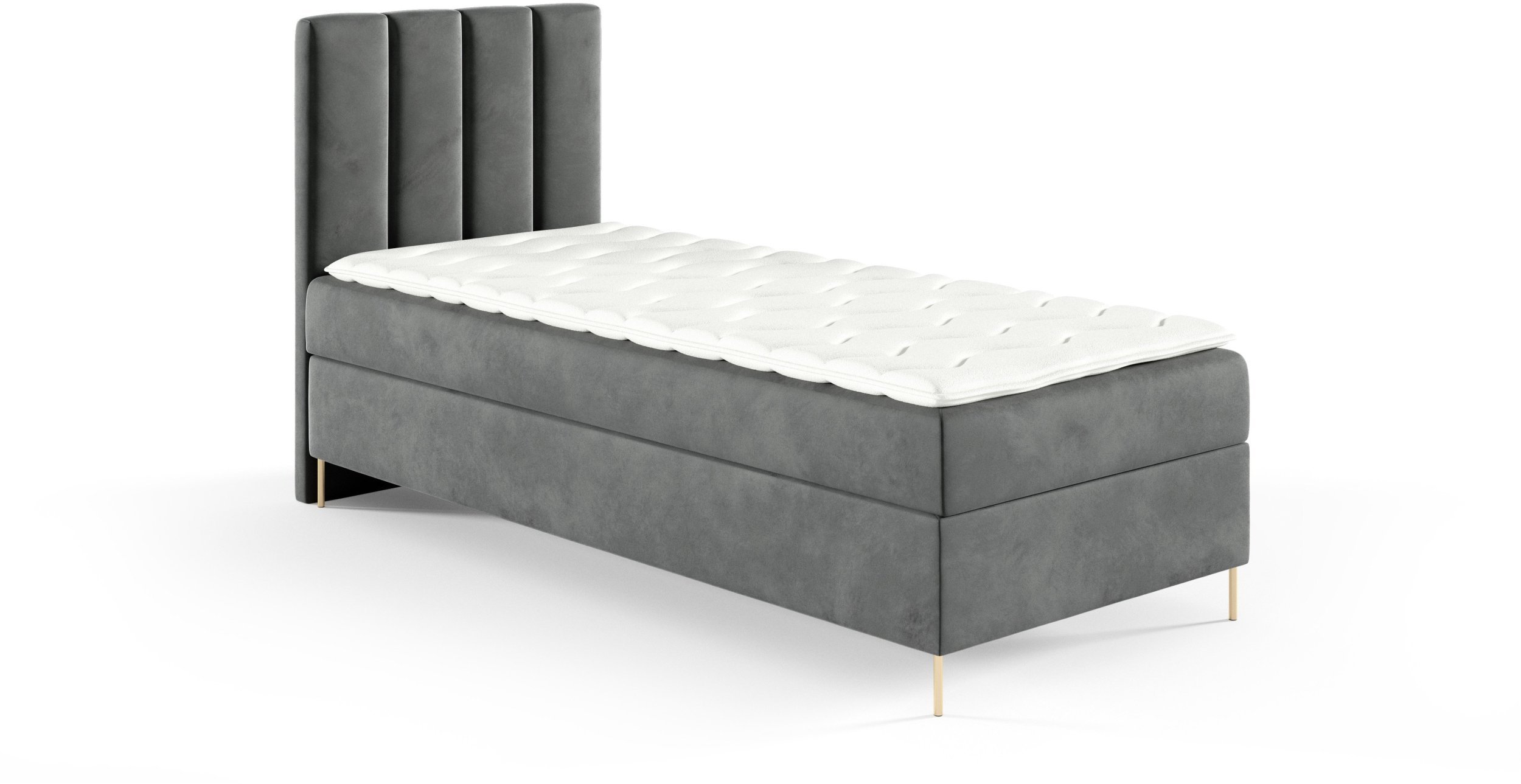 Łóżko kontynentalne Nina Box 90x200 z nogami riviera 91