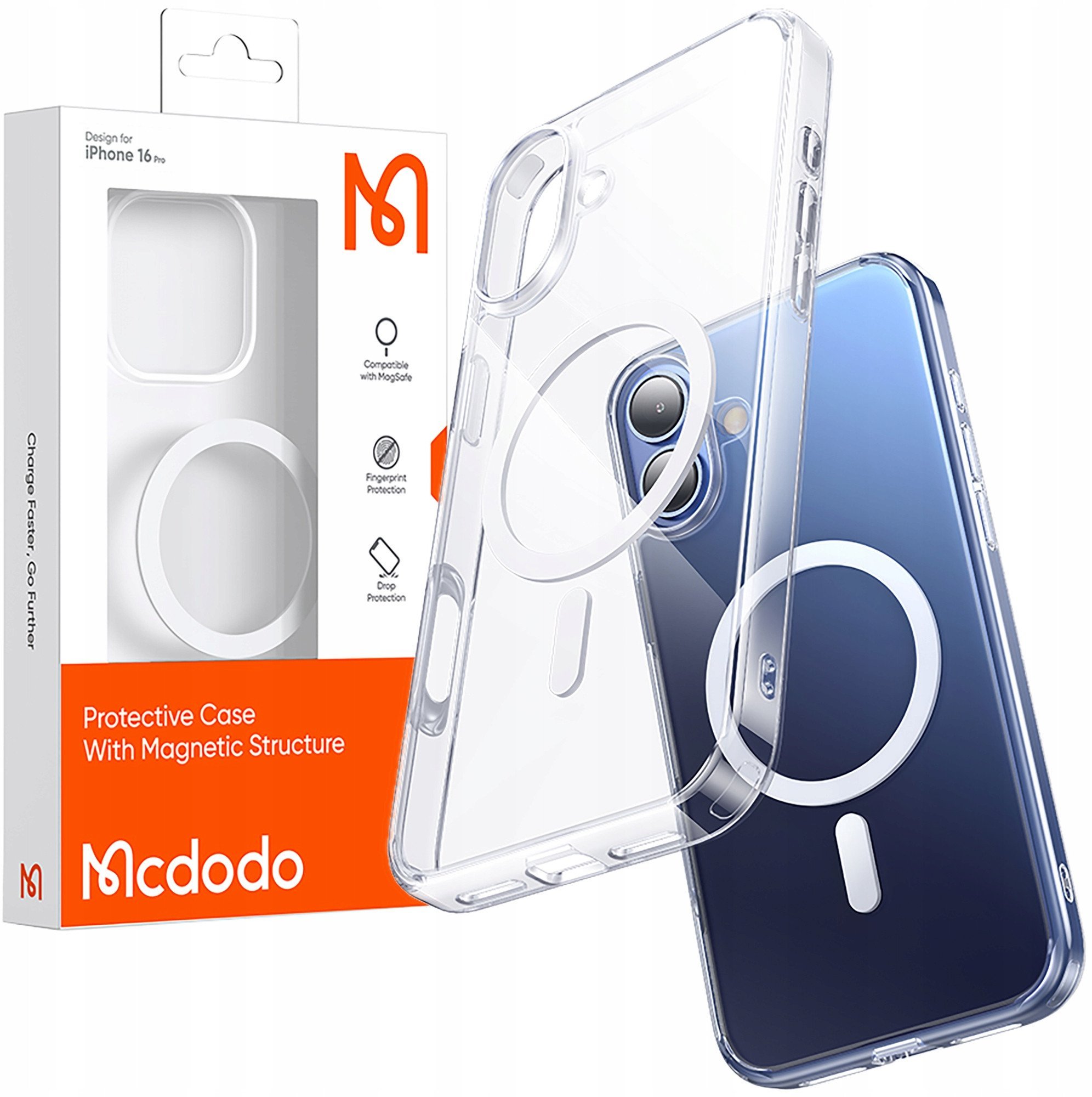 MCDODO ETUI MAGNETYCZNE CLEAR CASE WZMOCNIONE DO MAGSAFE IPHONE 16