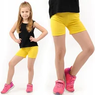 Spodenki damskie - Krótkie spodenki Legginsy 1/2 Kolarki Dziecięce Getry Szorty Żółte 116 - miniaturka - grafika 1