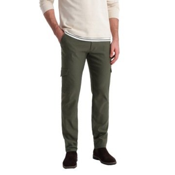 Spodnie męskie materiałowe kieszenie cargo ciemnooliwkowe V1 OM-PACG-0178 L