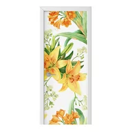 Naklejki na ścianę - Naklejka na drzwi HOMEPRINT Żółte kwiaty lilii 95x205 cm - miniaturka - grafika 1