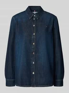 Bluzki damskie - Bluzka koszulowa o kroju regular fit z denimu z mieszanki lyocellu i bawełny model ‘MILO’ - miniaturka - grafika 1