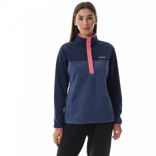 Damski polar nierozpinany bez kaptura Columbia Benton Spring Half Snap Pullover - granatowy - COLUMBIA - Koszulki sportowe damskie - miniaturka - grafika 1