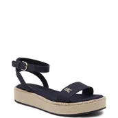 Sandały damskie - Tommy Hilfiger Lniane sandały - miniaturka - grafika 1