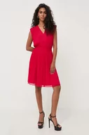 Sukienki - Armani Exchange sukienka kolor czerwony mini rozkloszowana - miniaturka - grafika 1