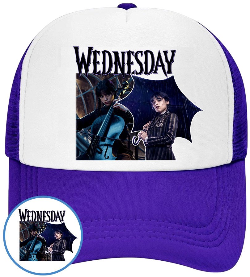 CZAPKA Z DASZKIEM WEDNESDAY DLA DZIECI LATO NIEBIESKA BEJSBOLÓWKA