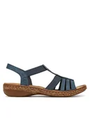 Sandały damskie - Rieker Sandały 628G7-14 Granatowy - miniaturka - grafika 1