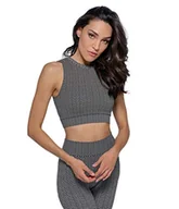 Koszulki i topy damskie - HEART and SOUL Damski top Sportivo Donna - Herringbone biustonosz sportowy, czarny, regularny - miniaturka - grafika 1