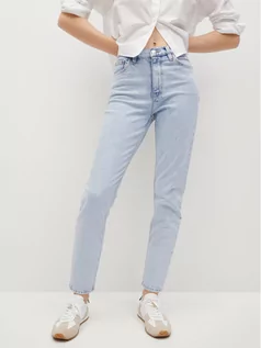 Spodnie damskie - Mango Jeansy Newmom 17110571 Niebieski Regular Fit - grafika 1
