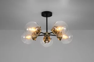 Candellux Industrialny plafon LENS 35-01306 szklane kule sufitowe bubbles czarne patyna 35-01306 - Lampy sufitowe - miniaturka - grafika 1