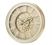 Zegary - Zegar ścienny w stylu vintage złoty oldschool 50,7cm - miniaturka - grafika 1