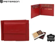 Portfele - Peterson Portfel damski skórzany PTN RD-250-GCL RED - miniaturka - grafika 1