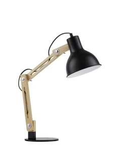 Regulowana lampa stołowa LE42944 czarna drewno - Lampy stojące - miniaturka - grafika 2