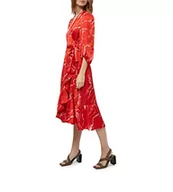Sukienki - Minus Damska sukienka Serena Wrap Maxi, czerwona lawa nadruk graficzny, 14 - miniaturka - grafika 1