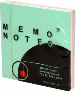 Notes kostka samoprzylepna pastelowy mix 75x75 100 kartek) - Szkolne artykuły papiernicze - miniaturka - grafika 1