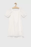 Sukienki i spódniczki dla dziewczynek - GAP sukienka bawełniana dziecięca kolor biały mini prosta - Gap - miniaturka - grafika 1