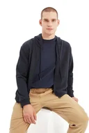 Bluzy męskie - TRENDYOL MAN MĘSKA BLUZA Z KAPTUREM GRANATOWA Z KIESZENIAMI M 5DA - miniaturka - grafika 1