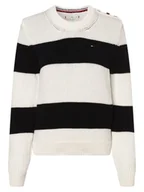 Swetry damskie - Tommy Hilfiger - Sweter damski, niebieski|biały - miniaturka - grafika 1