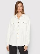 Koszule damskie - NA-KD Koszula Corduroy 1014-001197-0001-581 Biały Relaxed Fit - miniaturka - grafika 1