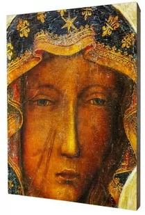 Obraz religijny na desce lipowej, Matka Boska Częstochowska - Ikony i obrazy sakralne - miniaturka - grafika 1