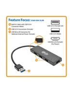 Adaptery i przejściówki - eaton Adapter 4 PORT SLIM USB HUB WITH CABLE U360-004-SLIM - miniaturka - grafika 1