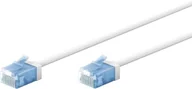Kable miedziane - goobay 74299 CAT 6A kabel krosowy slim m/ultraelastyczny RJ45 CAT 6A kabel sieciowy U/UTP CU/cienki kabel Ethernet z krótkimi wtyczkami / 10 Gbit/s LSZH, ochrona przed zagięciem/biały 5 m - miniaturka - grafika 1