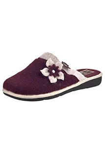 Manitu Home 320390 damskie płaskie kapcie domowe, czerwony - czerwony bordowy beżowy - 40 EU - Kapcie damskie - miniaturka - grafika 1