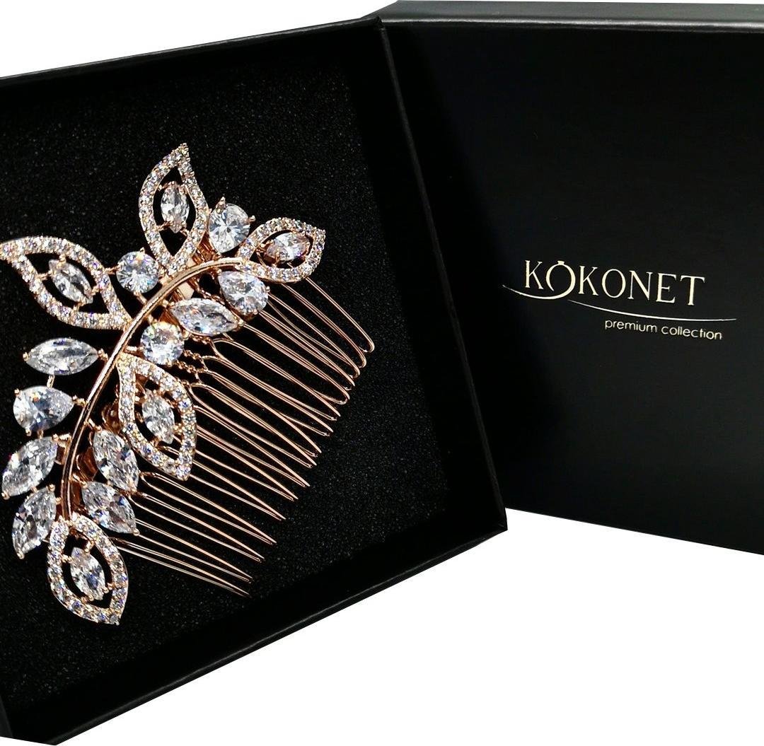 KOKONET Grzebyk ślubny ROSE jakość gwarancja KRYSZTAŁKI