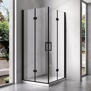 Kabiny prysznicowe - Hydrosan Kabina prysznicowa drzwi składane czarna kwadratowa 80x80 KZ08B - miniaturka - grafika 1