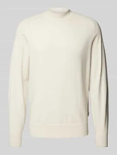 Sweter z dzianiny z detalem z logo męski CK Calvin Klein - Swetry męskie - miniaturka - grafika 1