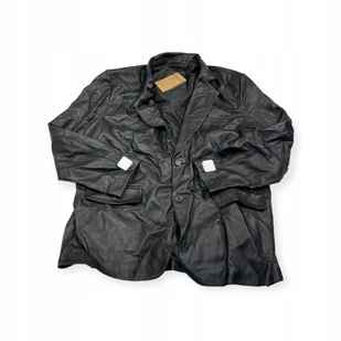 Skórzany płaszcz męski czarny REAL LEATHER 3XL - Płaszcze męskie - miniaturka - grafika 1
