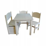 Zestawy mebli dla dzieci - STOLIK 75/50 + 2 KRZESEŁKA + ŁAWECZKA SCHOWEK JUNIOR PEŁNE - miniaturka - grafika 1