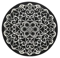 Dywany - Zala Living Stylowy welurowy dywan mandala Czarny okrągły 102567-140 - miniaturka - grafika 1