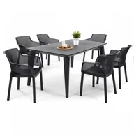 Meble ogrodowe - Zestaw mebli ogrodowych elisa/lima 6+1 : kolor - grafit kod: BK-012252 + Sprawdź na SuperWnetrze.pl - miniaturka - grafika 1