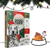 Ozdoby bożonarodzeniowe - Dogs'n Tiger kalendarz adwentowy dla psów – naturalne i wysokiej jakości przekąski z 85% mięsa za każdymi drzwiczkami, bez cukru i zbóż dla wszystkich psów - miniaturka - grafika 1